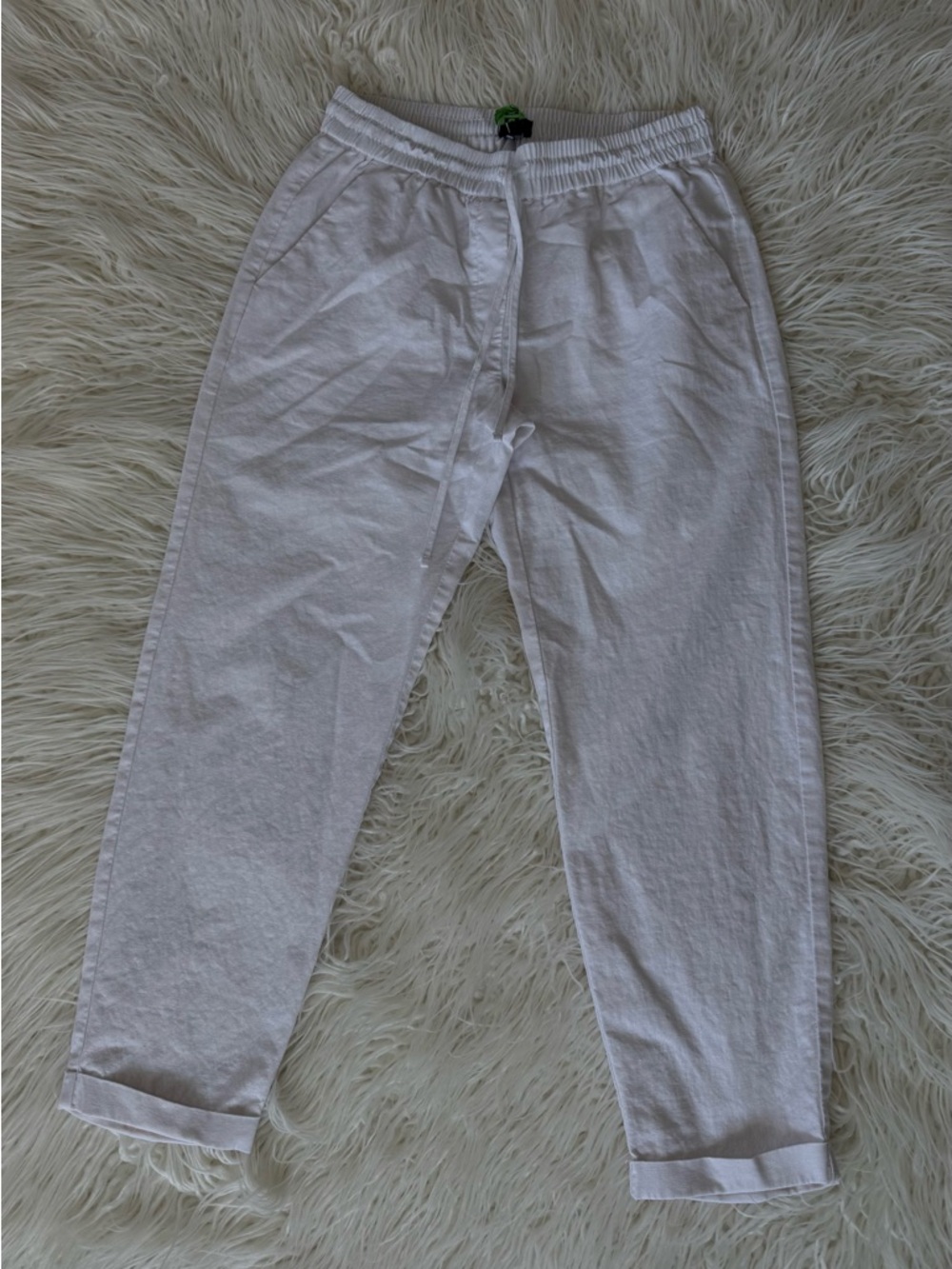 J. Crew White Drawstring Cotton Joggers
